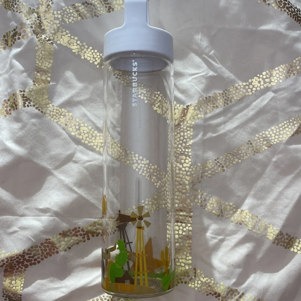 Glass Starbucks Collection 18.5 oz Water Bottle “Texas” - Picture 3 of 4